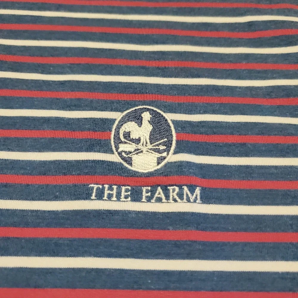 Polo‎ Ralph Lauren Golf Shirt Men 2XL Blue Striped Performance Stretch The Farm